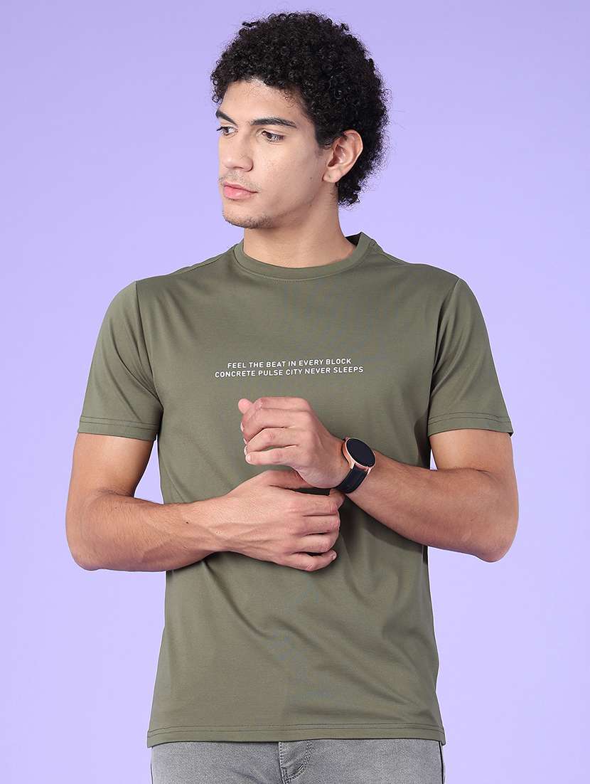 Men Typographic Short Sleeve Slim Fit T-shirt - 22417569 -  Standard Image - 2