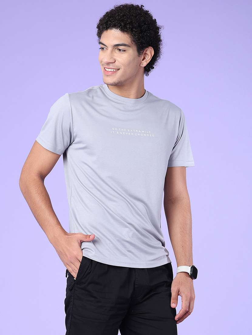 Men Typographic Short Sleeve Slim Fit T-shirt - 22417570 -  Standard Image - 2