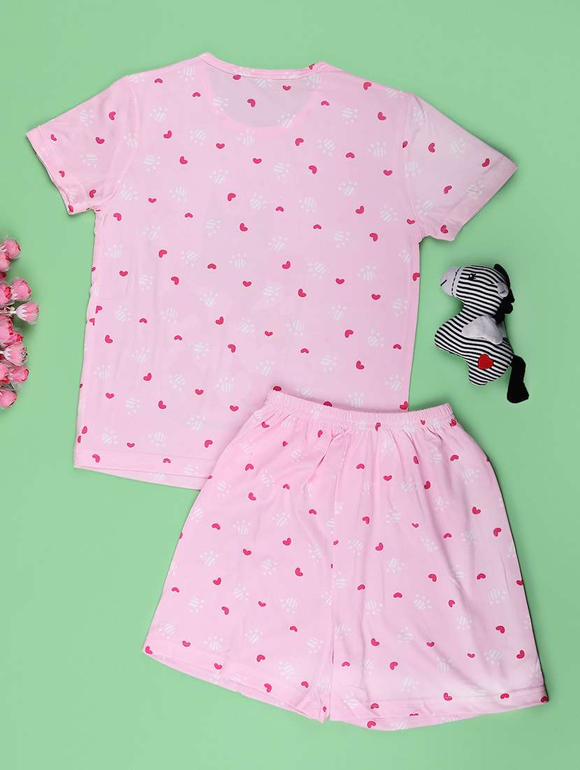 pink cotton shorts set nightwear - 22417918 -  Standard Image - 2