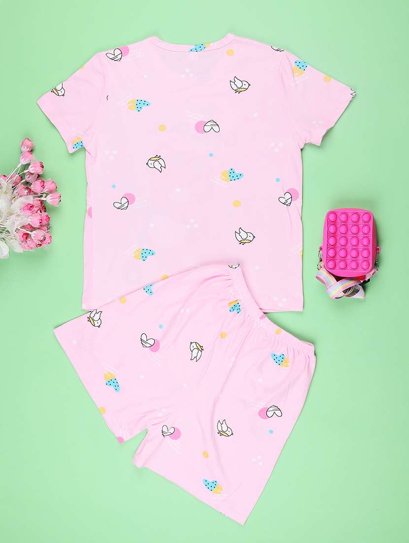 pink  cotton pyjama set nightwear - 22417919 -  Standard Image - 2