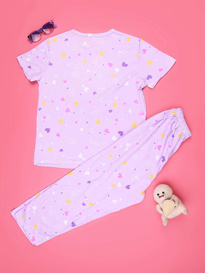purple cotton pyjama set nightwear - 22417930 -  Standard Image - 2