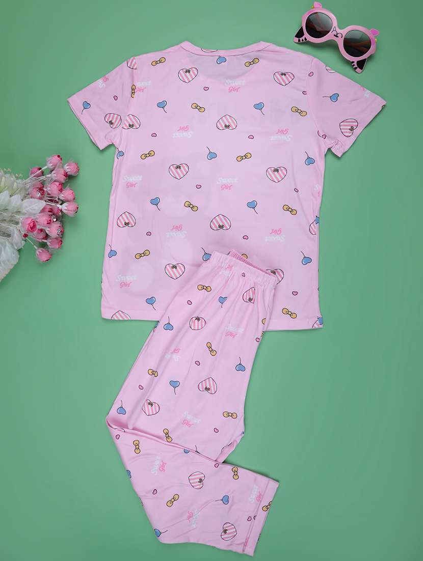 pink  cotton pyjama set nightwear - 22417939 -  Standard Image - 2