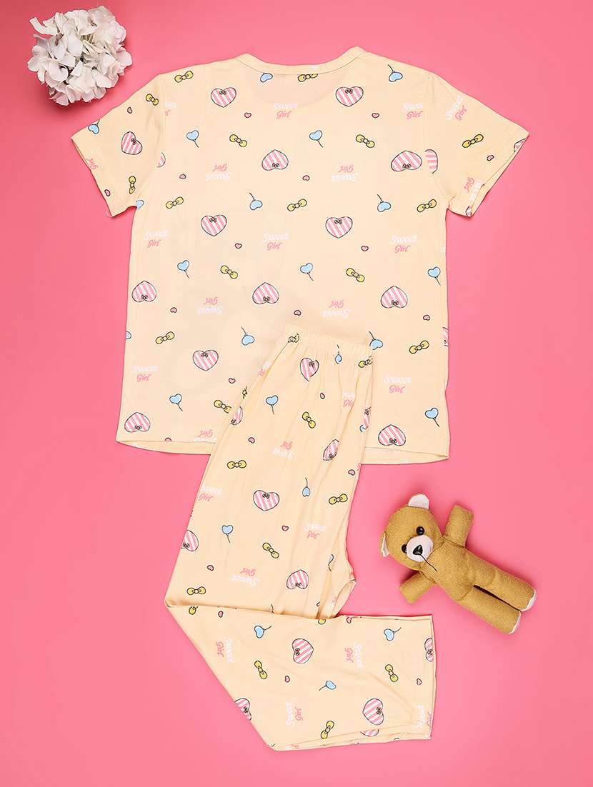 beige  cotton pyjama set nightwear - 22417940 -  Standard Image - 2