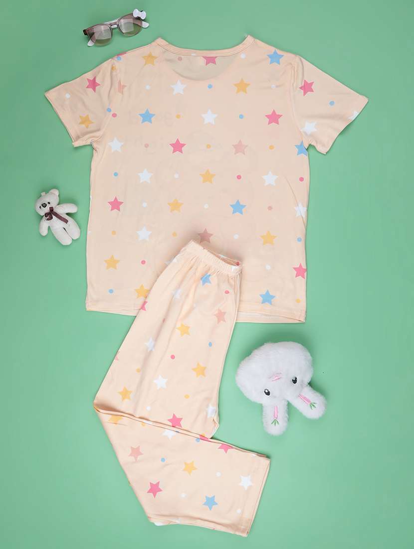 beige  cotton pyjama set nightwear - 22417941 -  Standard Image - 2