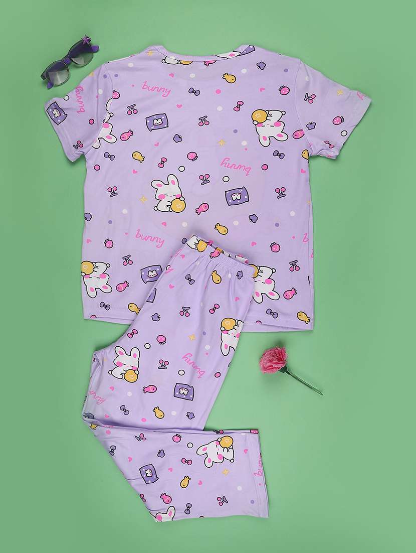 girls printed short sleeve pyjama set nightwear - 22417943 -  Standard Image - 2