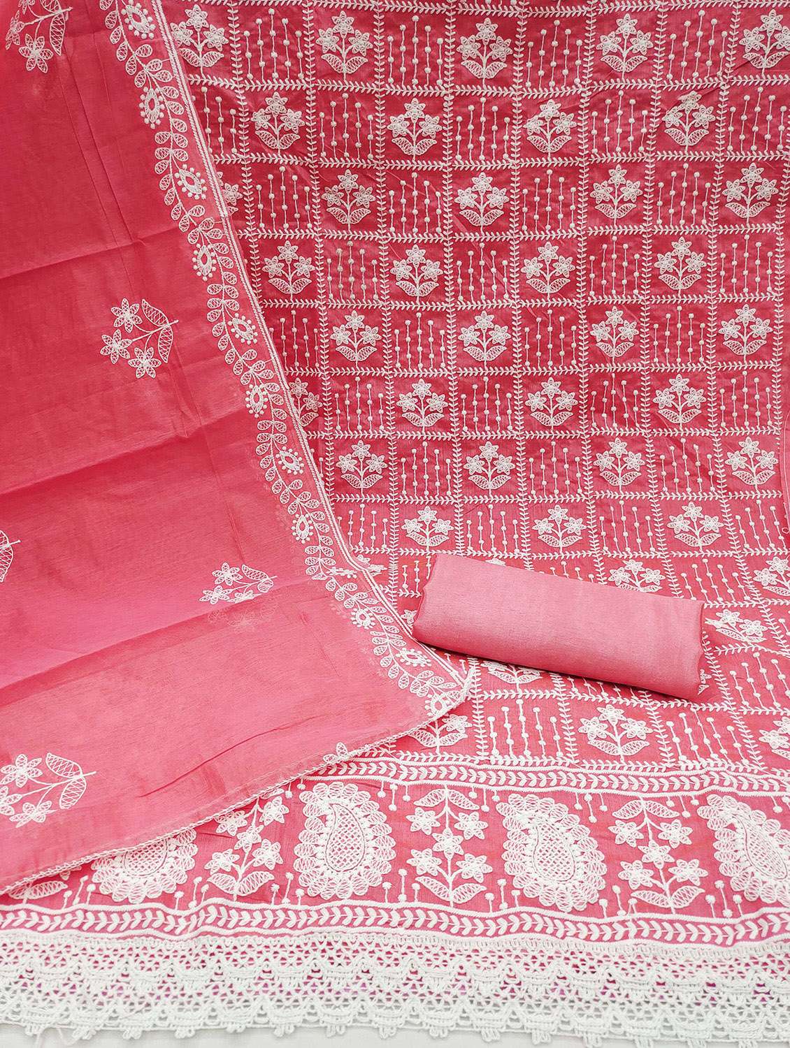 women solid with work unstitched suit set - 22420486 -  Standard Image - 2