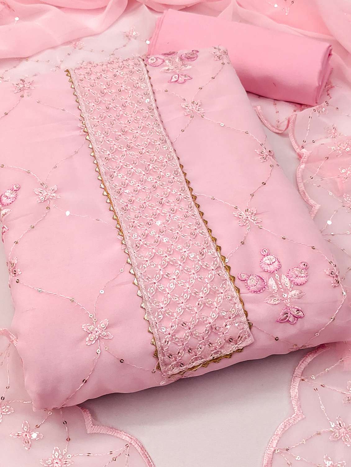 women solid with work unstitched suit set - 22420513 -  Standard Image - 2