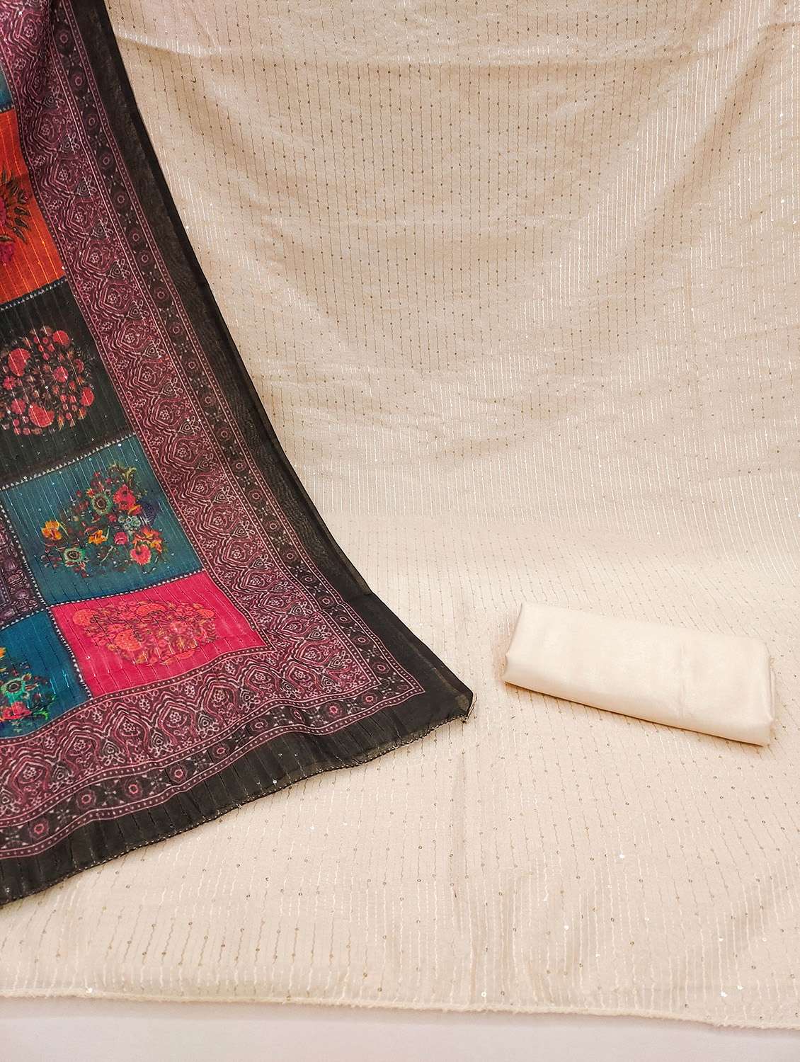 women solid with work unstitched suit set - 22420986 -  Standard Image - 2