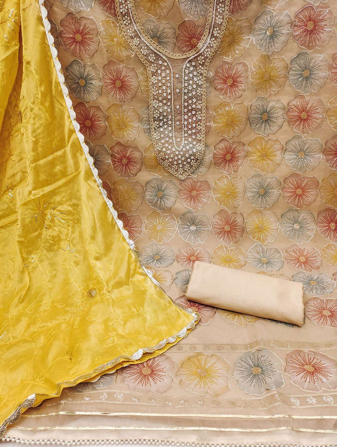 women floral printed unstitched suit set - 22420993 -  Standard Image - 2