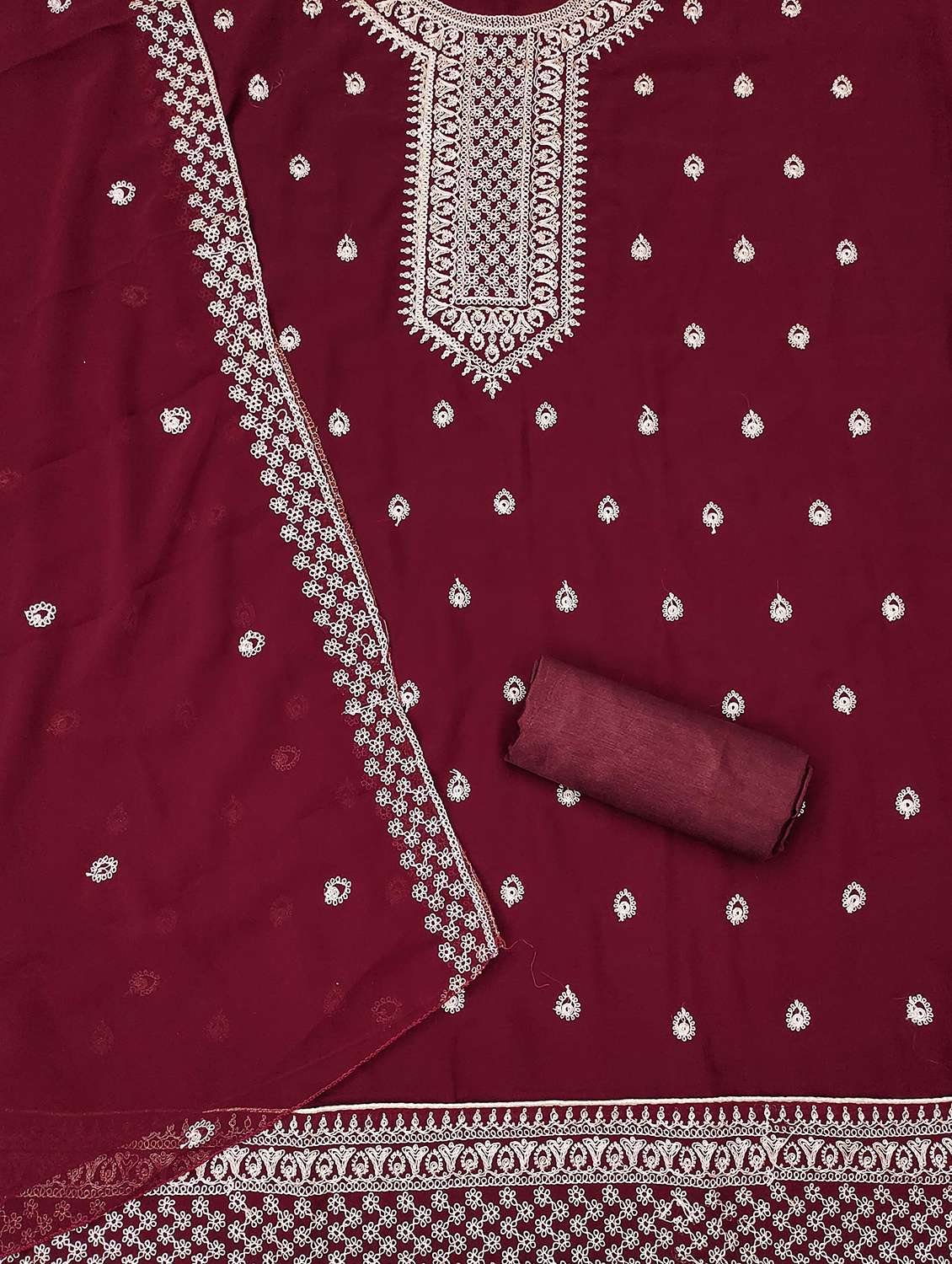 women solid with work unstitched suit set - 22421037 -  Standard Image - 2