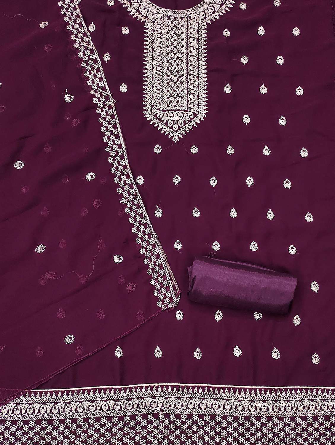 women solid with work unstitched suit set - 22421038 -  Standard Image - 2