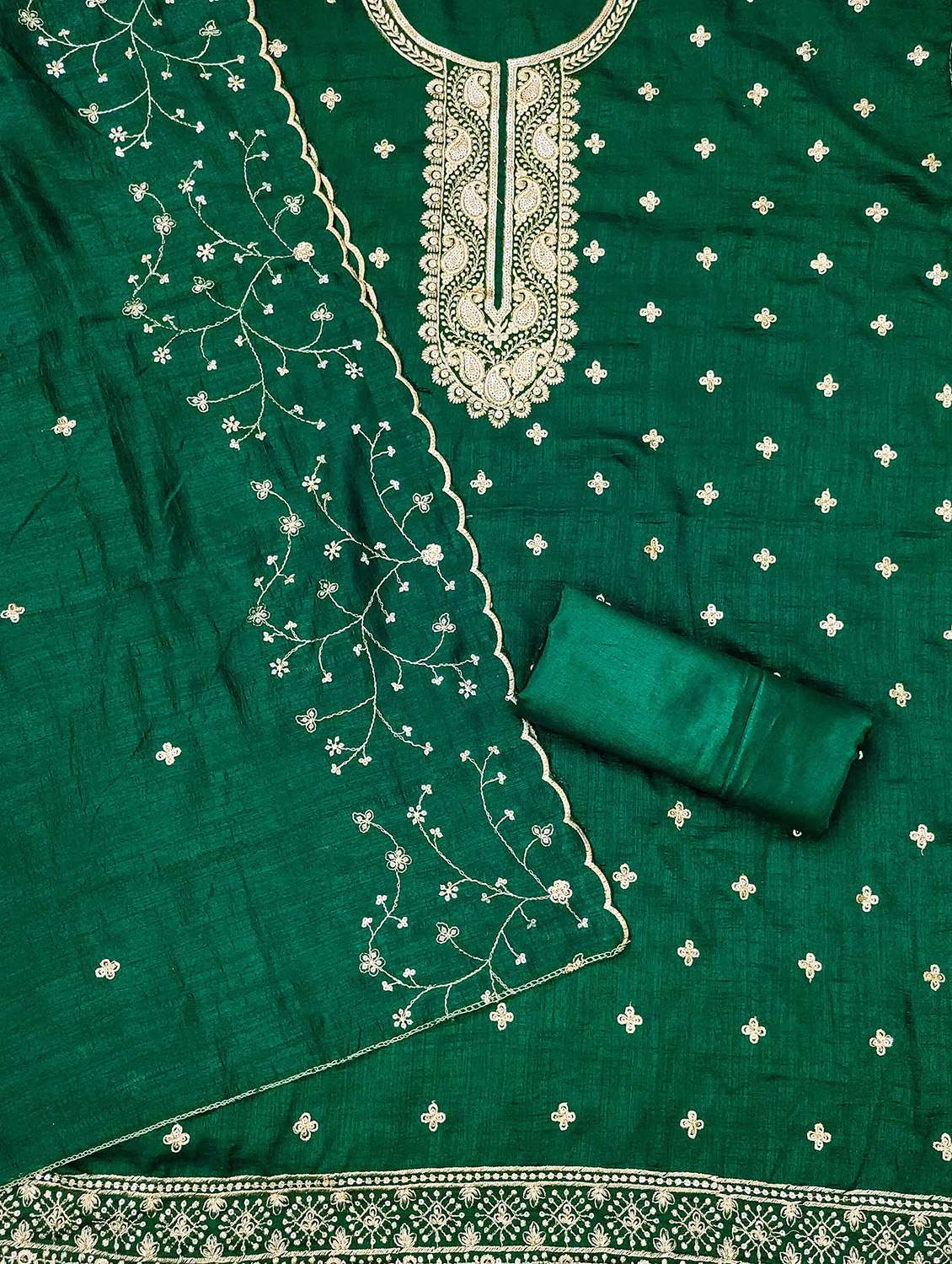 women solid with work unstitched suit set - 22421049 -  Standard Image - 2