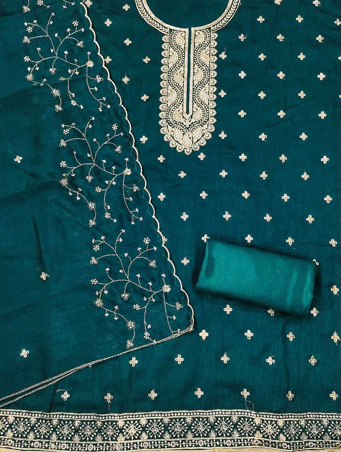 women solid with work unstitched suit set - 22421053 -  Standard Image - 2