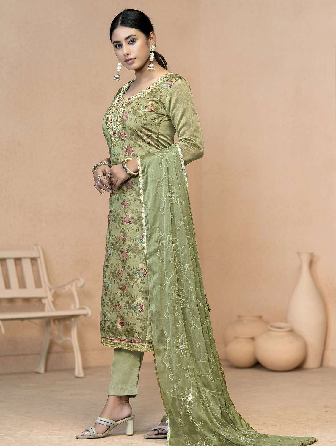 women floral printed unstitched suit set - 22421085 -  Standard Image - 2