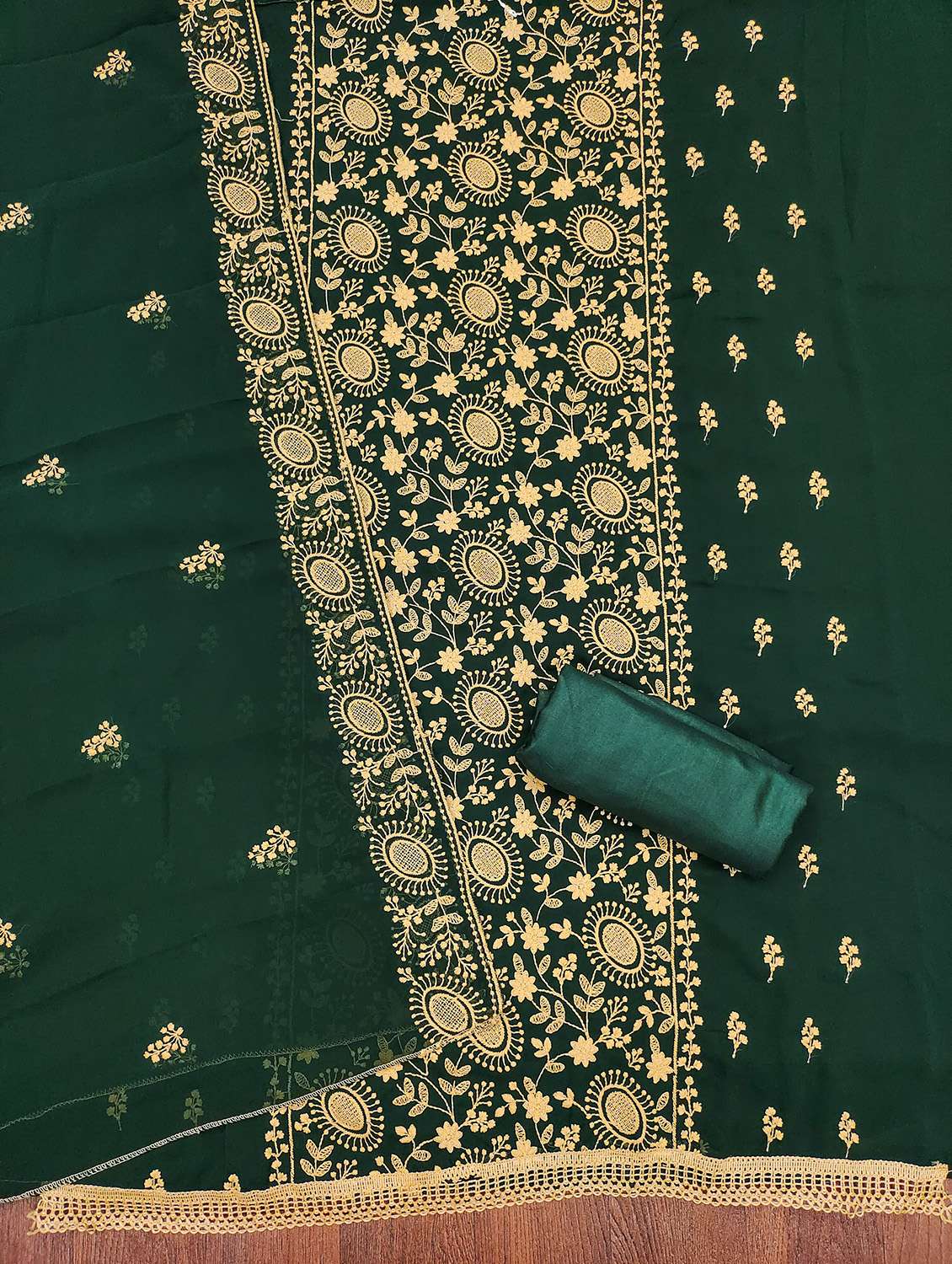 women solid with work unstitched suit set - 22421132 -  Standard Image - 2