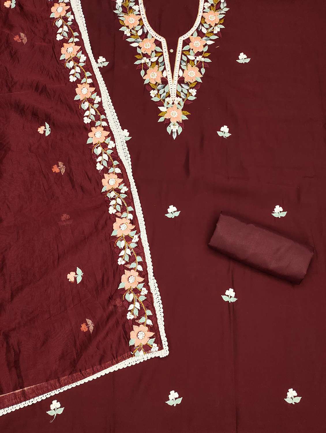 women solid with work unstitched suit set - 22421179 -  Standard Image - 2