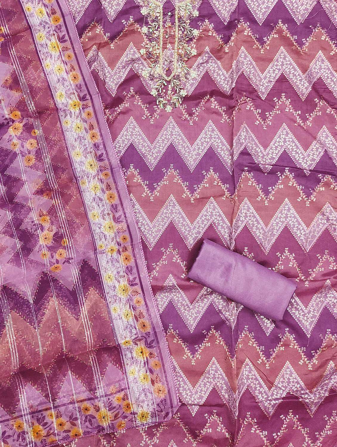 Women Printed Unstitched Suit Set - 22421182 -  Standard Image - 2