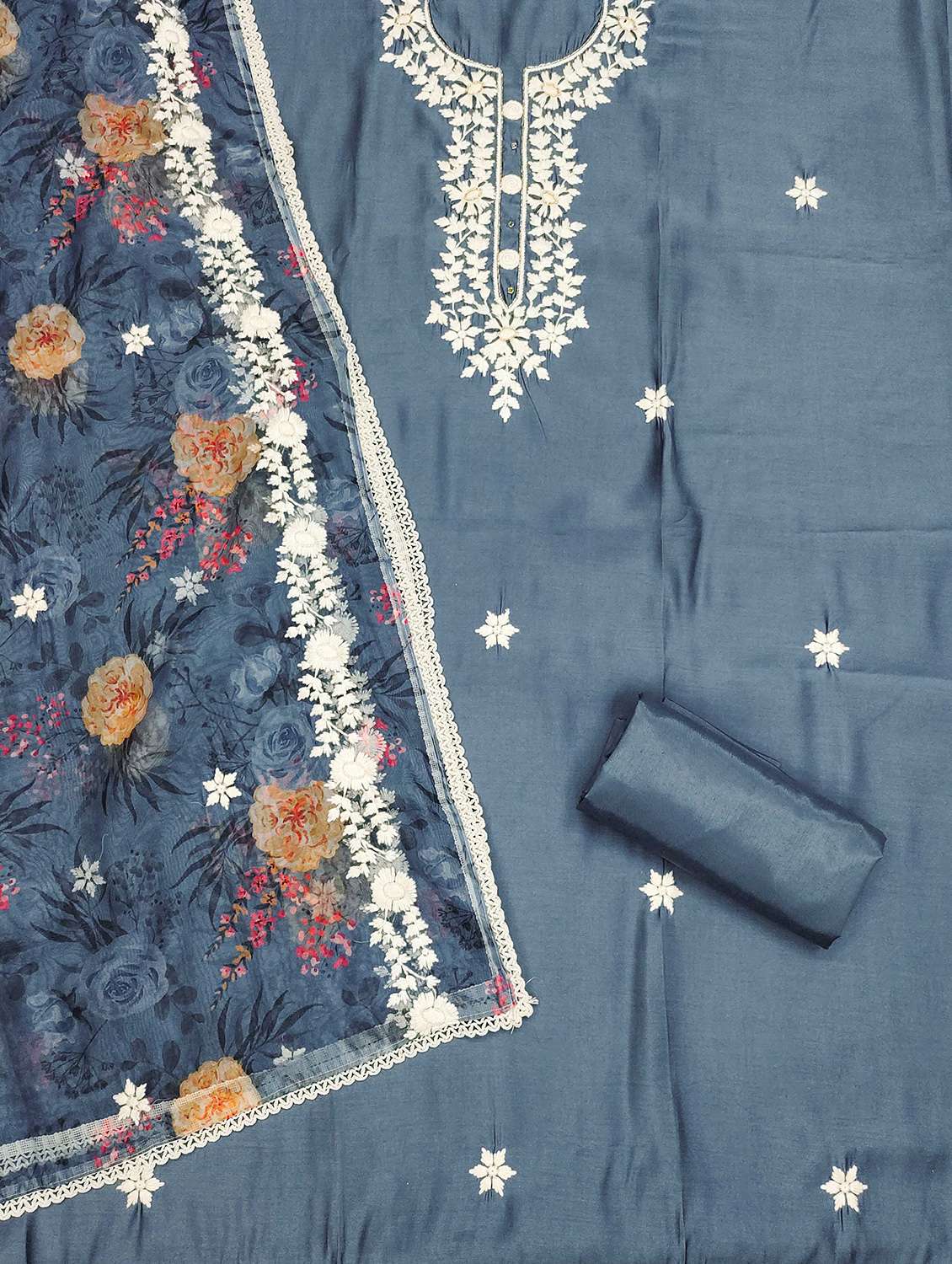 women solid with work unstitched suit set - 22421183 -  Standard Image - 2