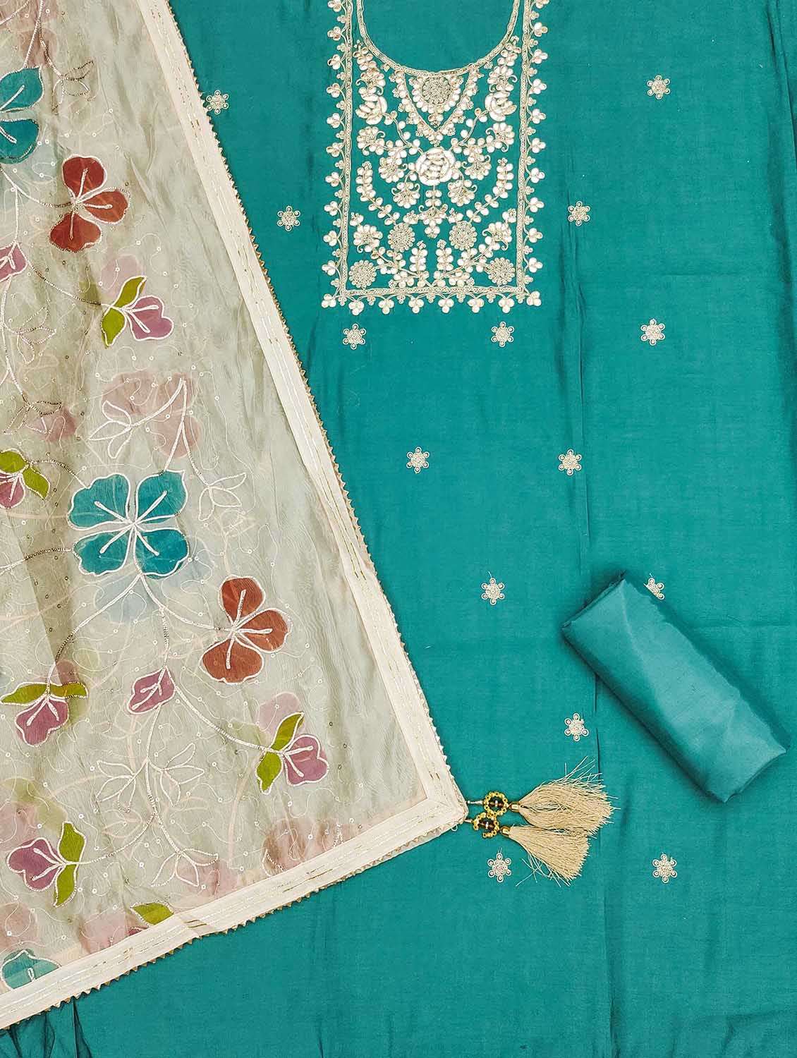 women solid with work unstitched suit set - 22421206 -  Standard Image - 2