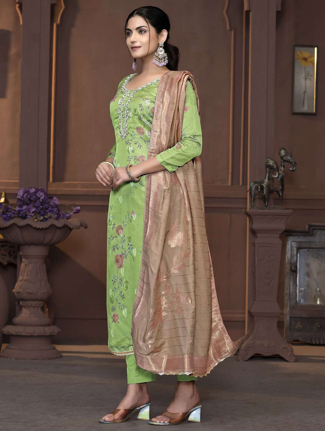 women floral printed unstitched suit set - 22421277 -  Standard Image - 2