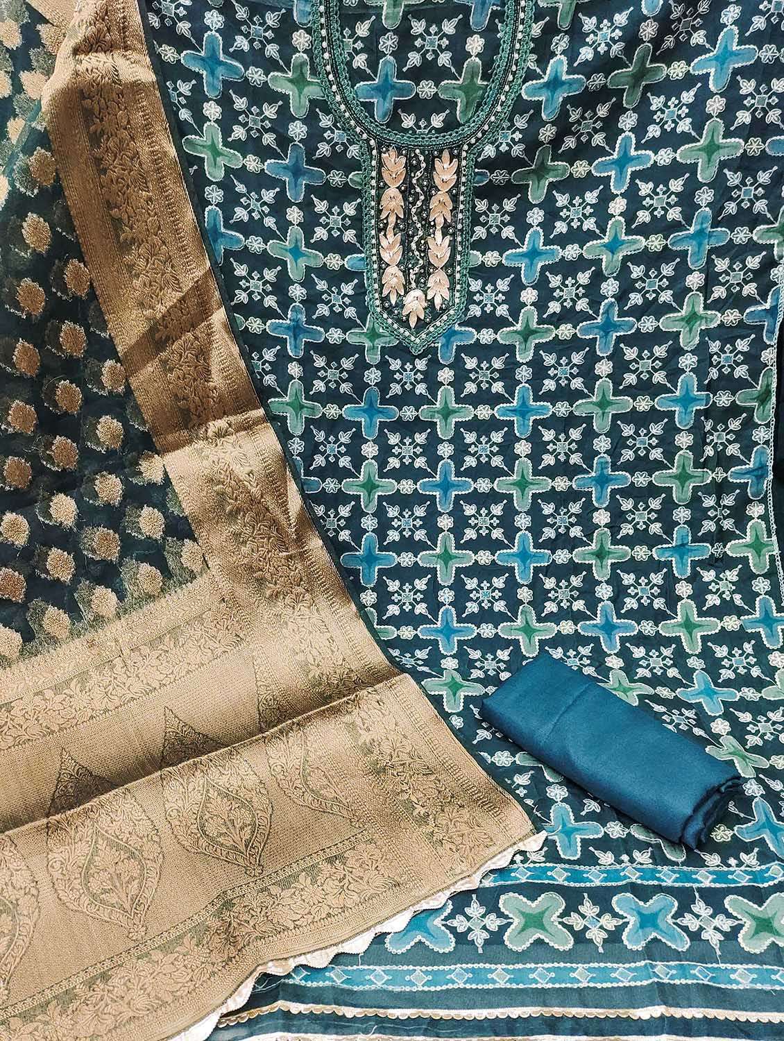 Women Printed Unstitched Suit Set - 22421299 -  Standard Image - 2
