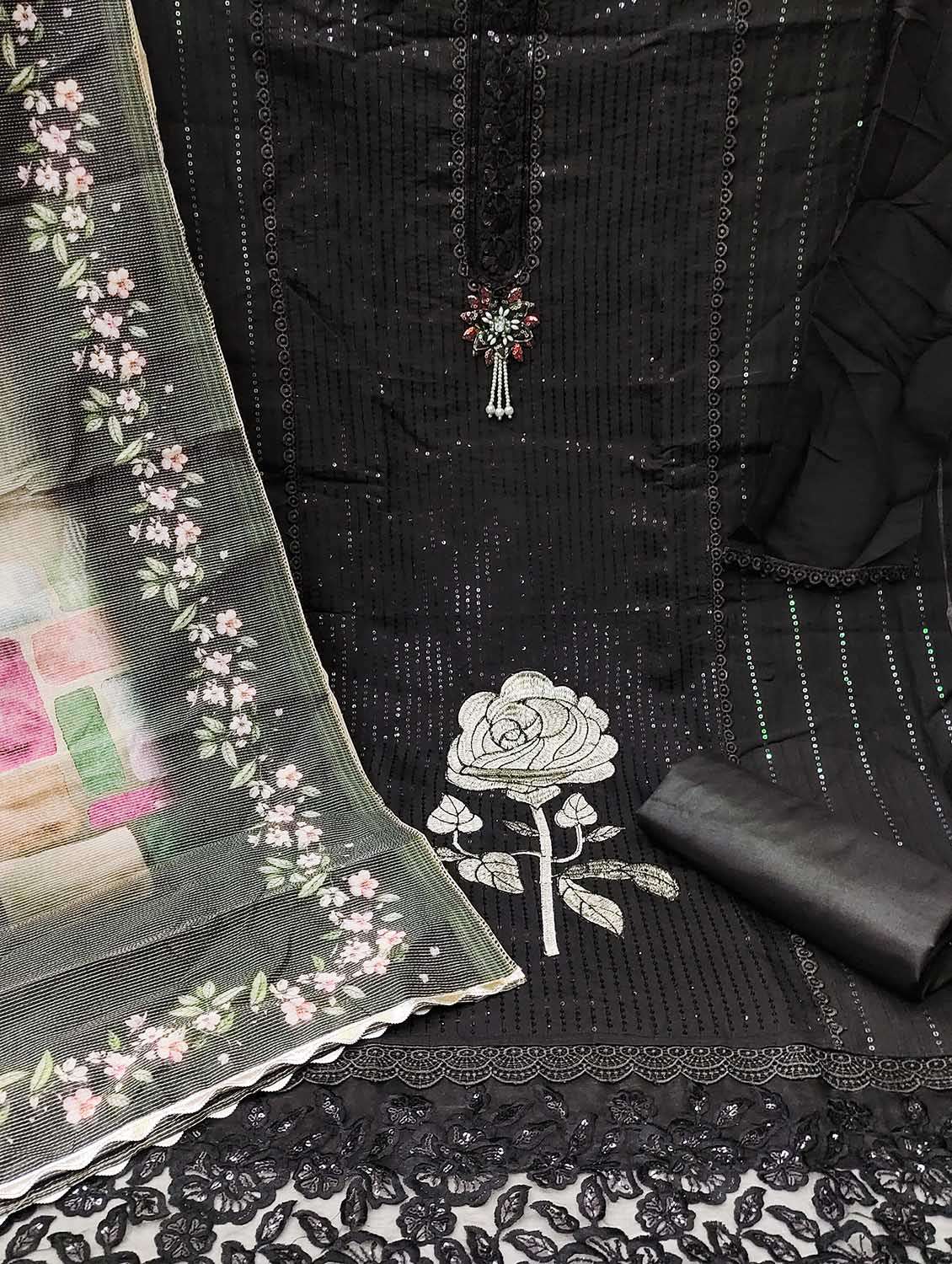 women solid with work unstitched suit set - 22421335 -  Standard Image - 2