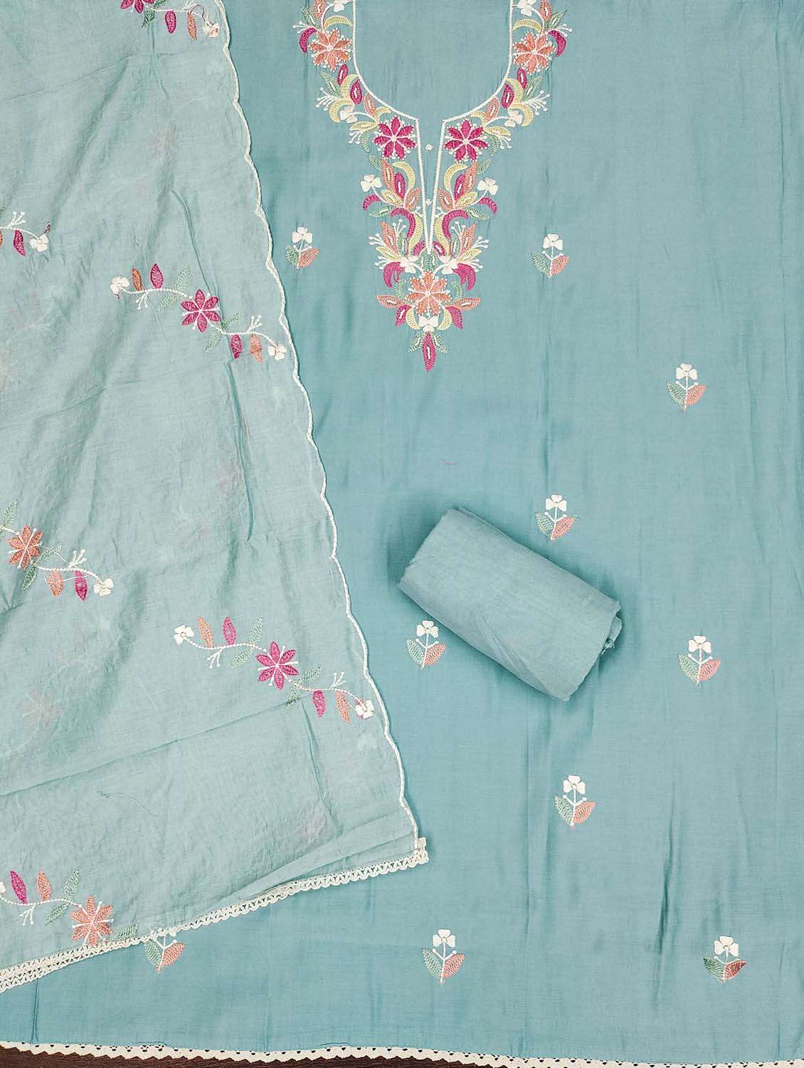 women solid with work unstitched suit set - 22421667 -  Standard Image - 2