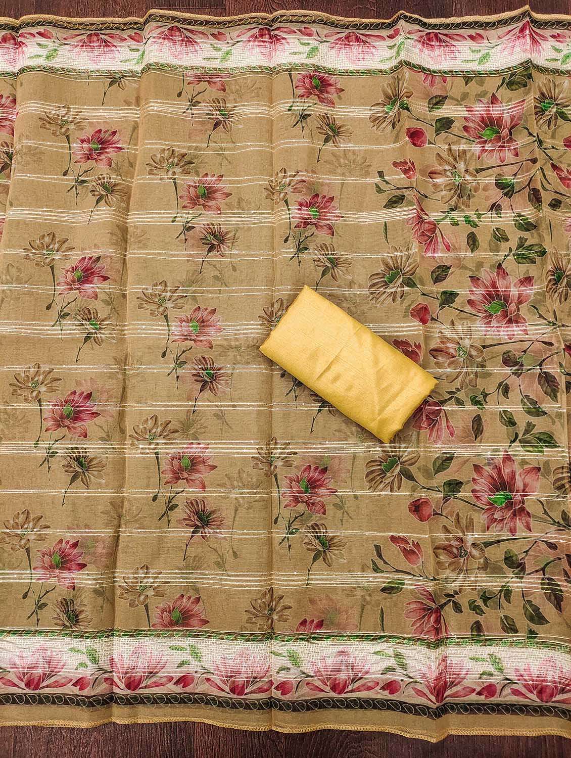 women floral printed unstitched suit set - 22421747 -  Standard Image - 2