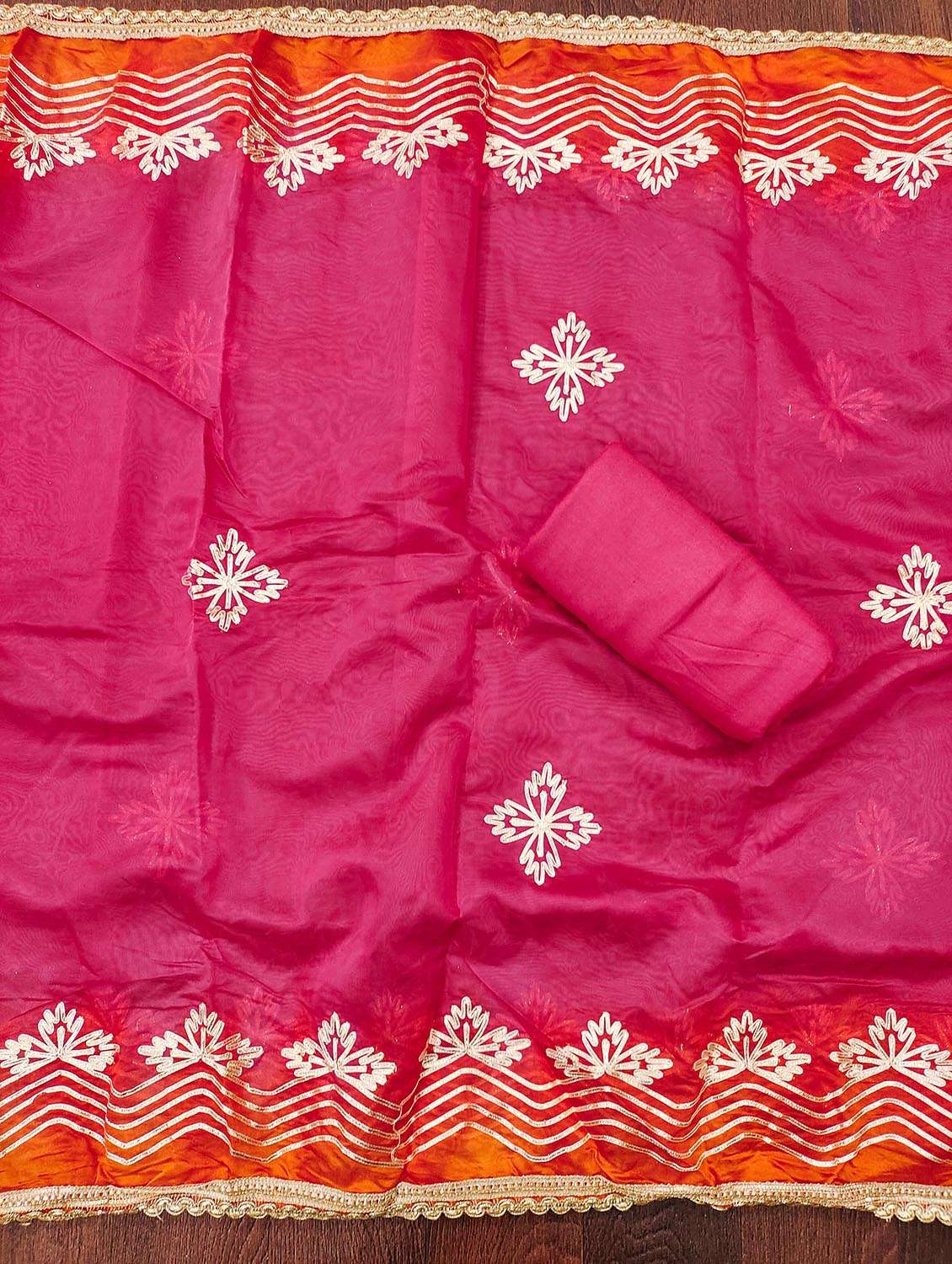 Women Bandhani Printed Unstitched Suit Set - 22421751 -  Standard Image - 2