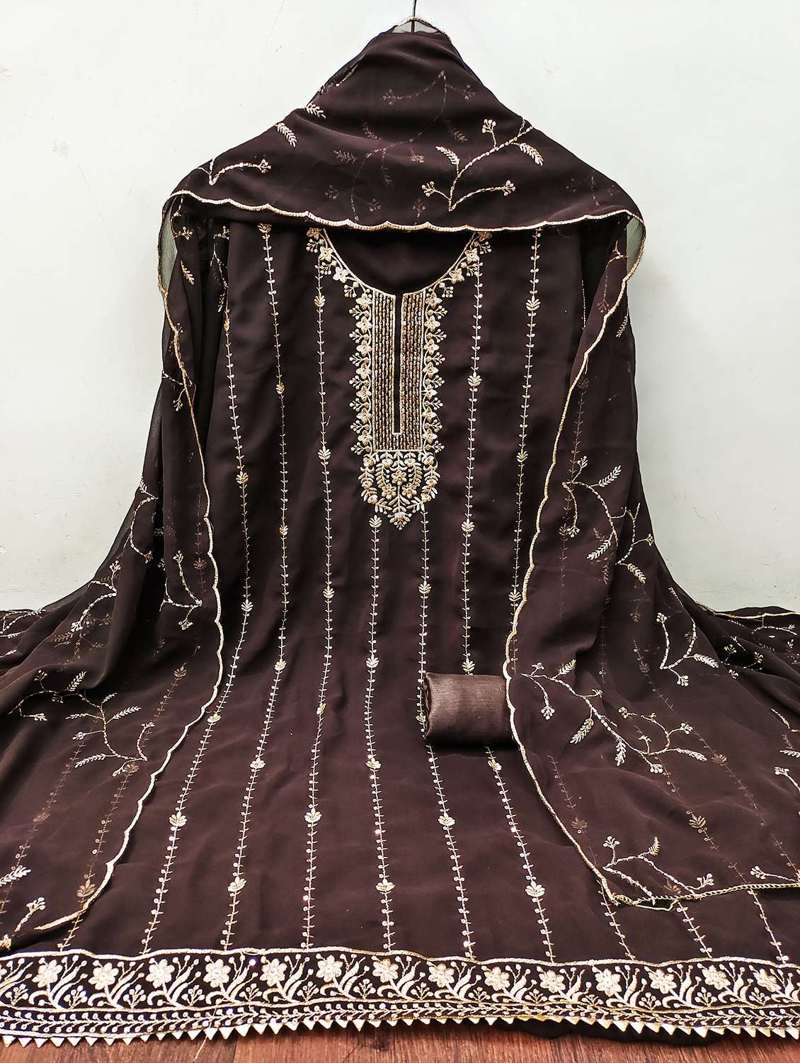 women solid with work unstitched suit set - 22422114 -  Standard Image - 2