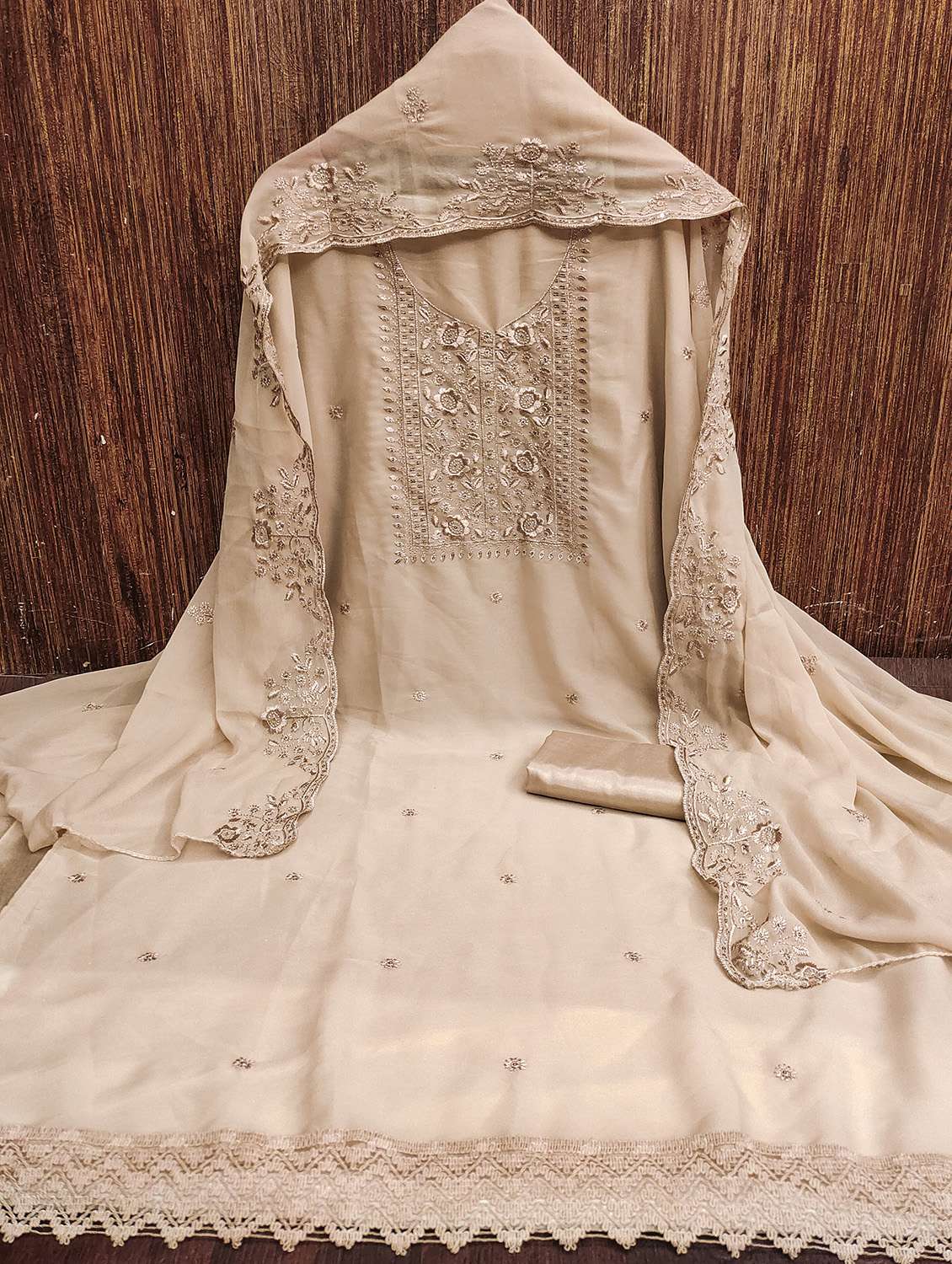 women solid with work unstitched suit set - 22422340 -  Standard Image - 2