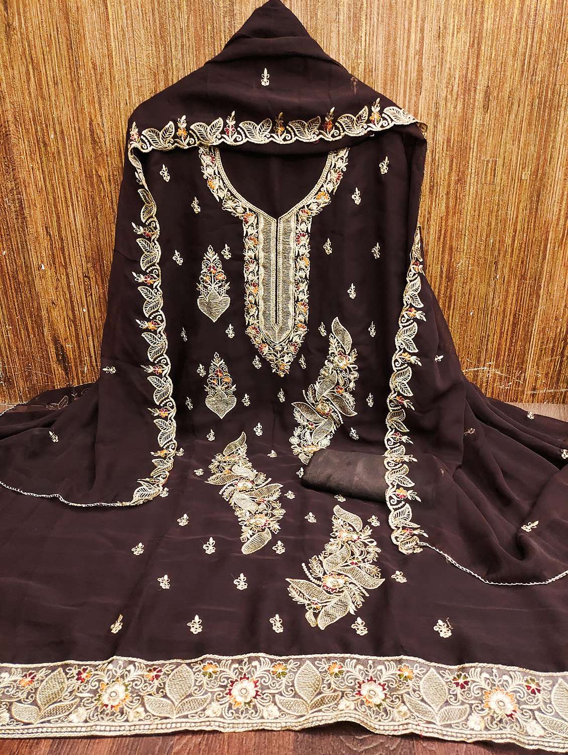 women solid with work unstitched suit set - 22422351 -  Standard Image - 2