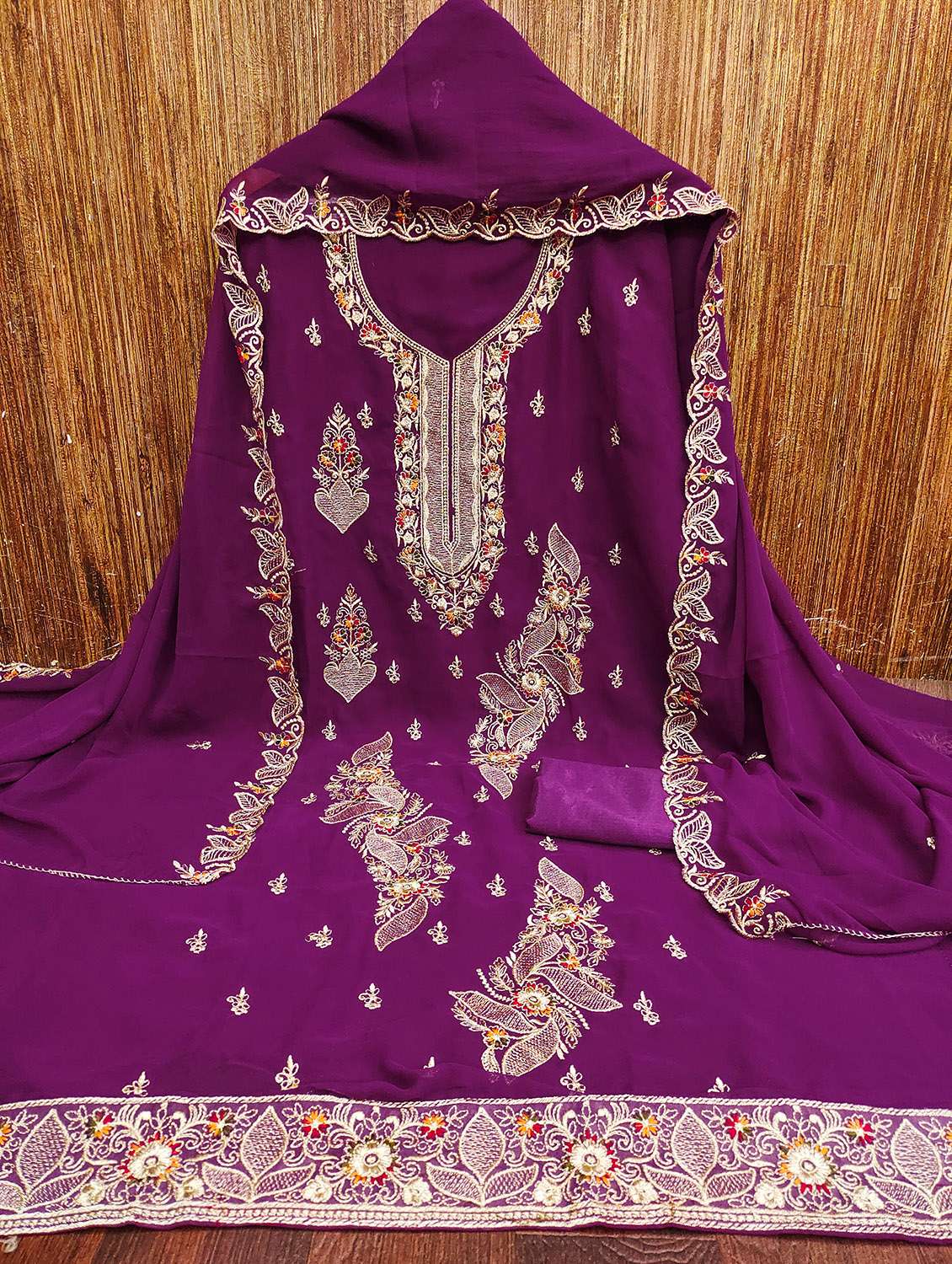 women solid with work unstitched suit set - 22422355 -  Standard Image - 2