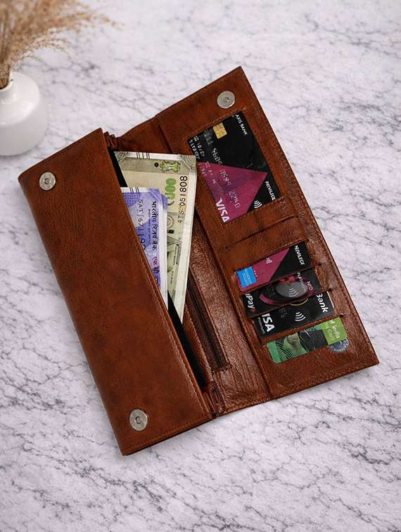 women tan leather regular wallet - 22423664 -  Standard Image - 2