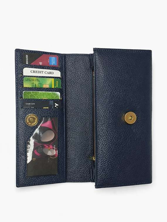 Women Blue Leather Regular Wallet - 22423665 -  Standard Image - 2