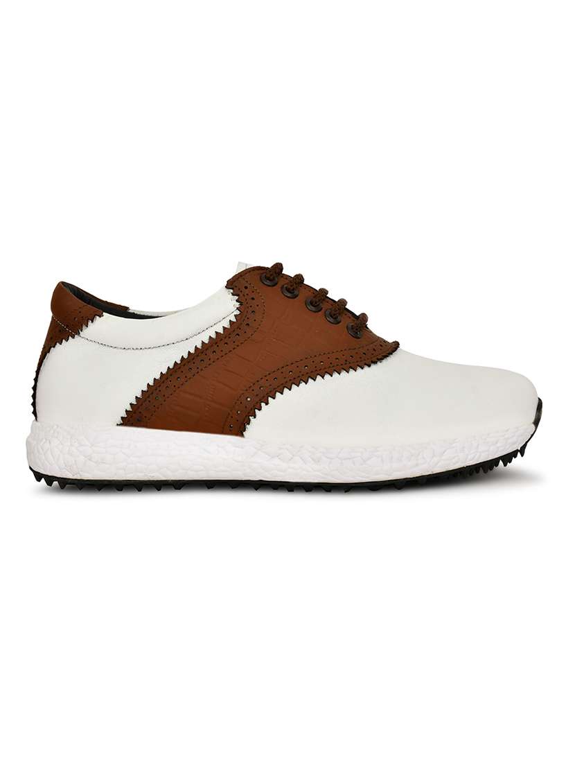 men white & brown lace up sport shoe - 22423718 -  Standard Image - 2