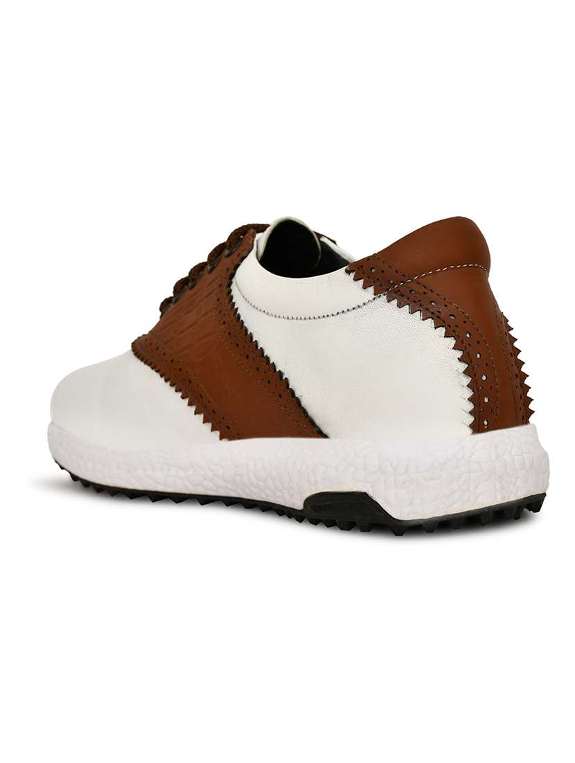 men white & brown lace up sport shoe - 22423723 -  Standard Image - 2