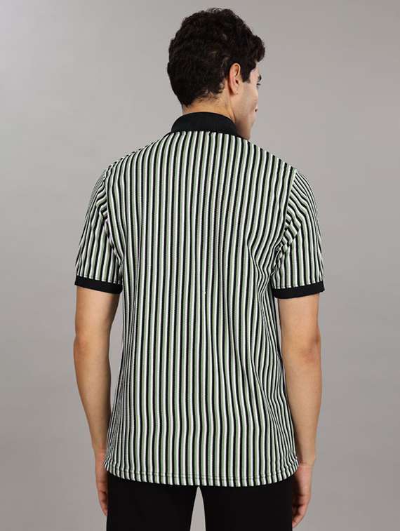 men striped short sleeve regular fit polo t-shirt - 22423905 -  Standard Image - 2