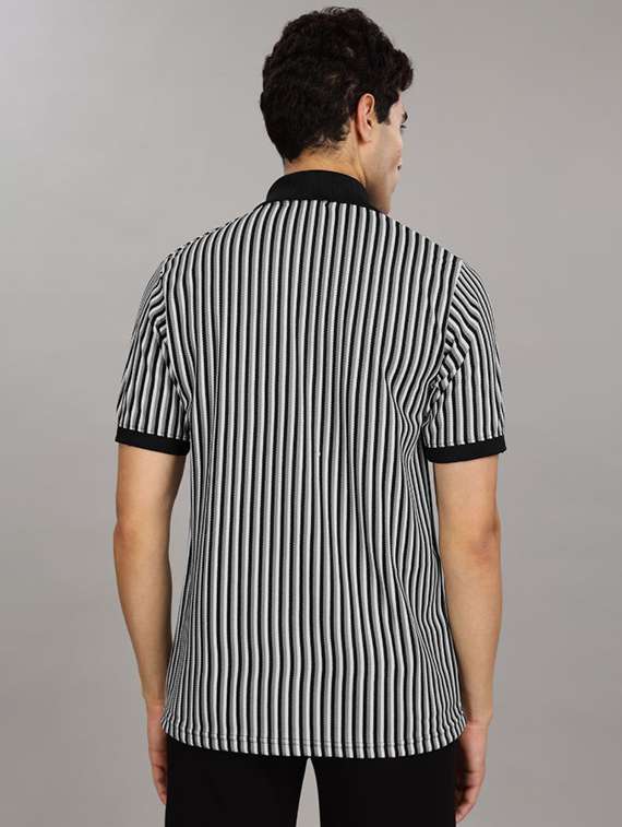 men striped short sleeve regular fit polo t-shirt - 22423906 -  Standard Image - 2