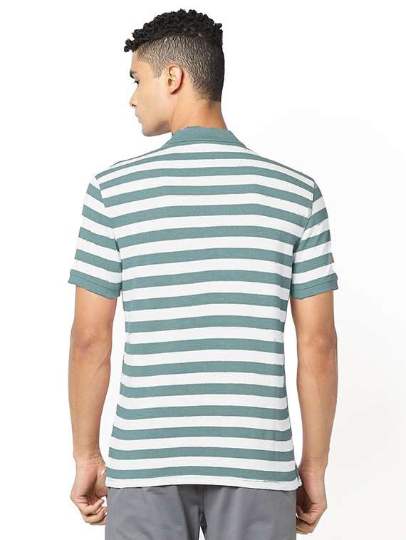 men striped short sleeve regular fit polo t-shirt - 22423949 -  Standard Image - 2