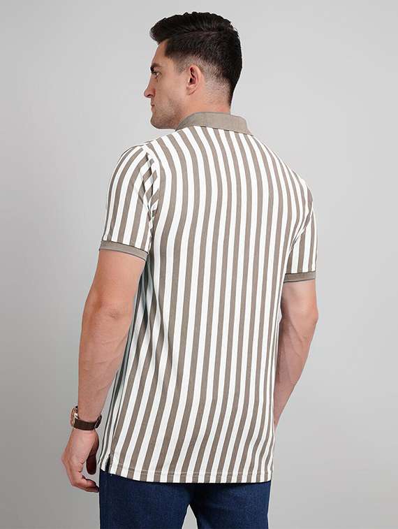 men striped short sleeve regular fit polo t-shirt - 22423950 -  Standard Image - 2