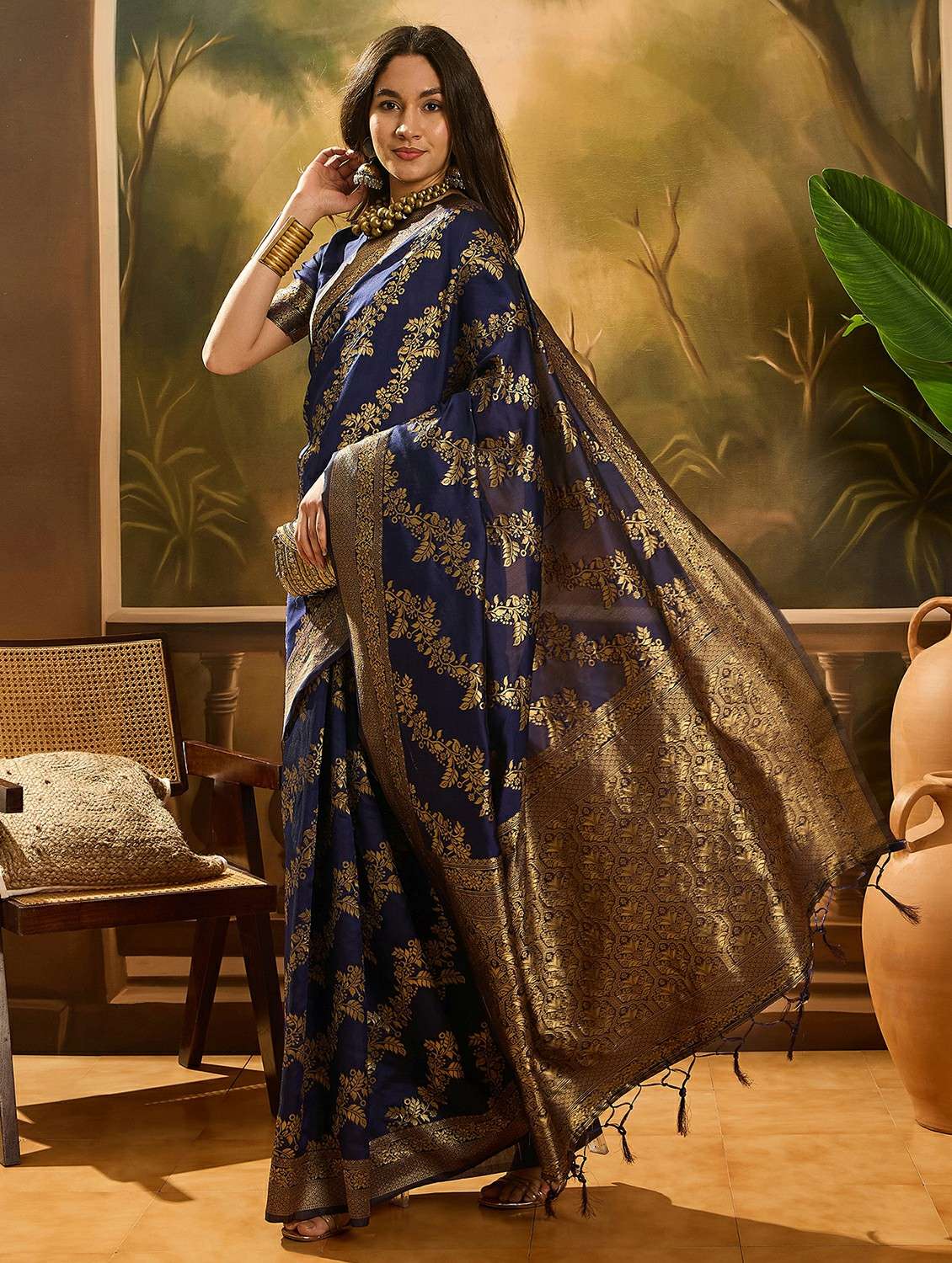women self design banarasi saree with blouse - 22424685 -  Standard Image - 2