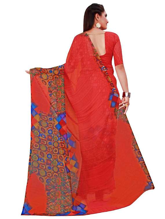 Women Printed Casual Wear Saree With Blouse - 22425123 -  Standard Image - 2