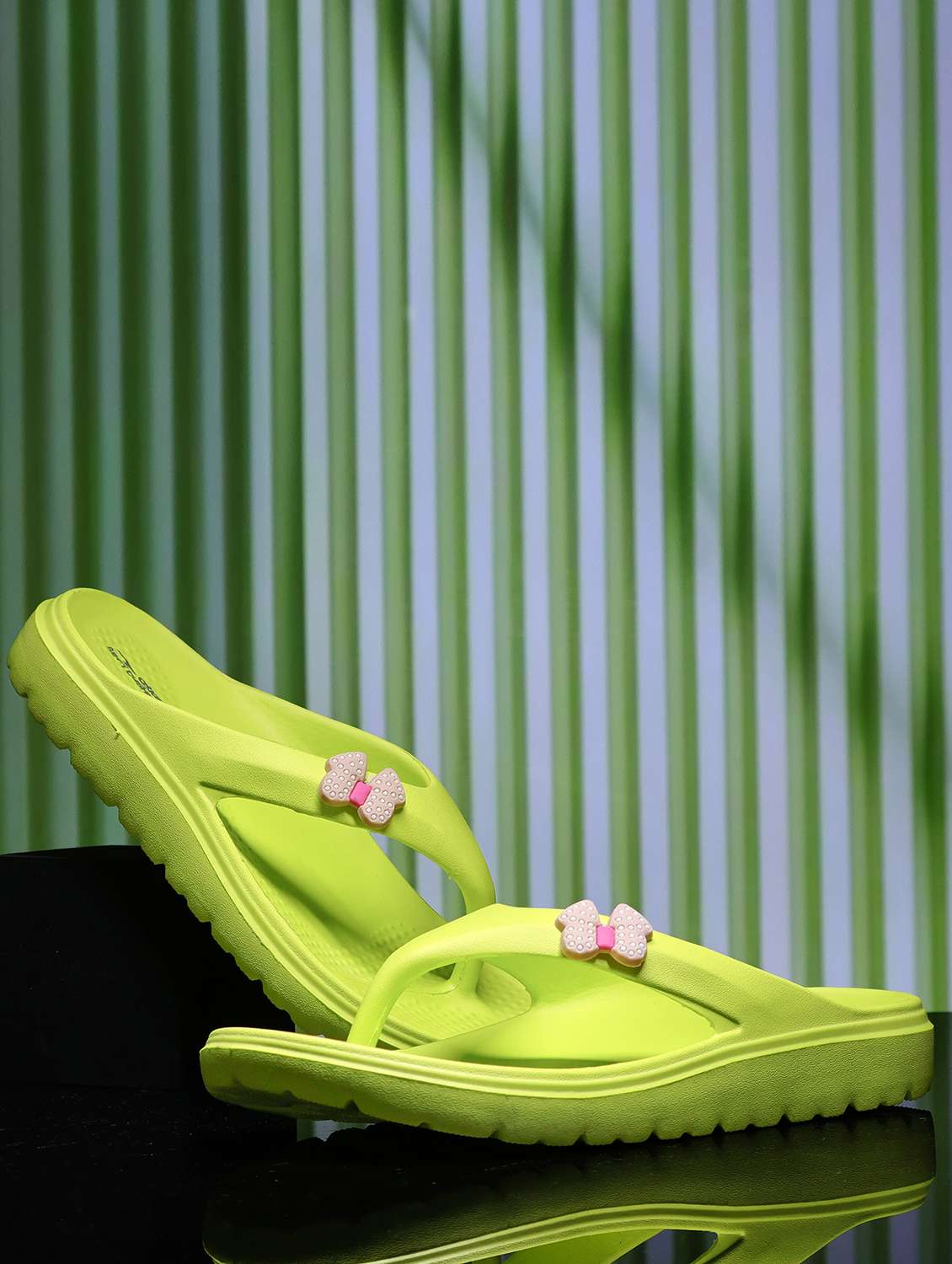 women neon slippers flip flop