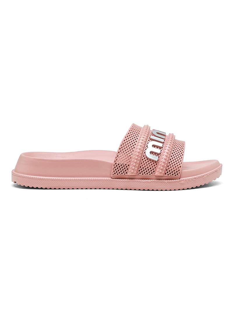 women textured slip on slider - 22425772 -  Standard Image - 2