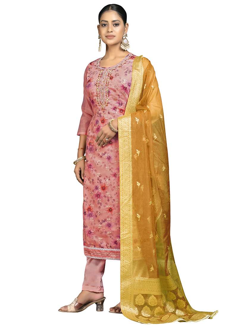 women floral printed unstitched suit set - 22429752 -  Standard Image - 2