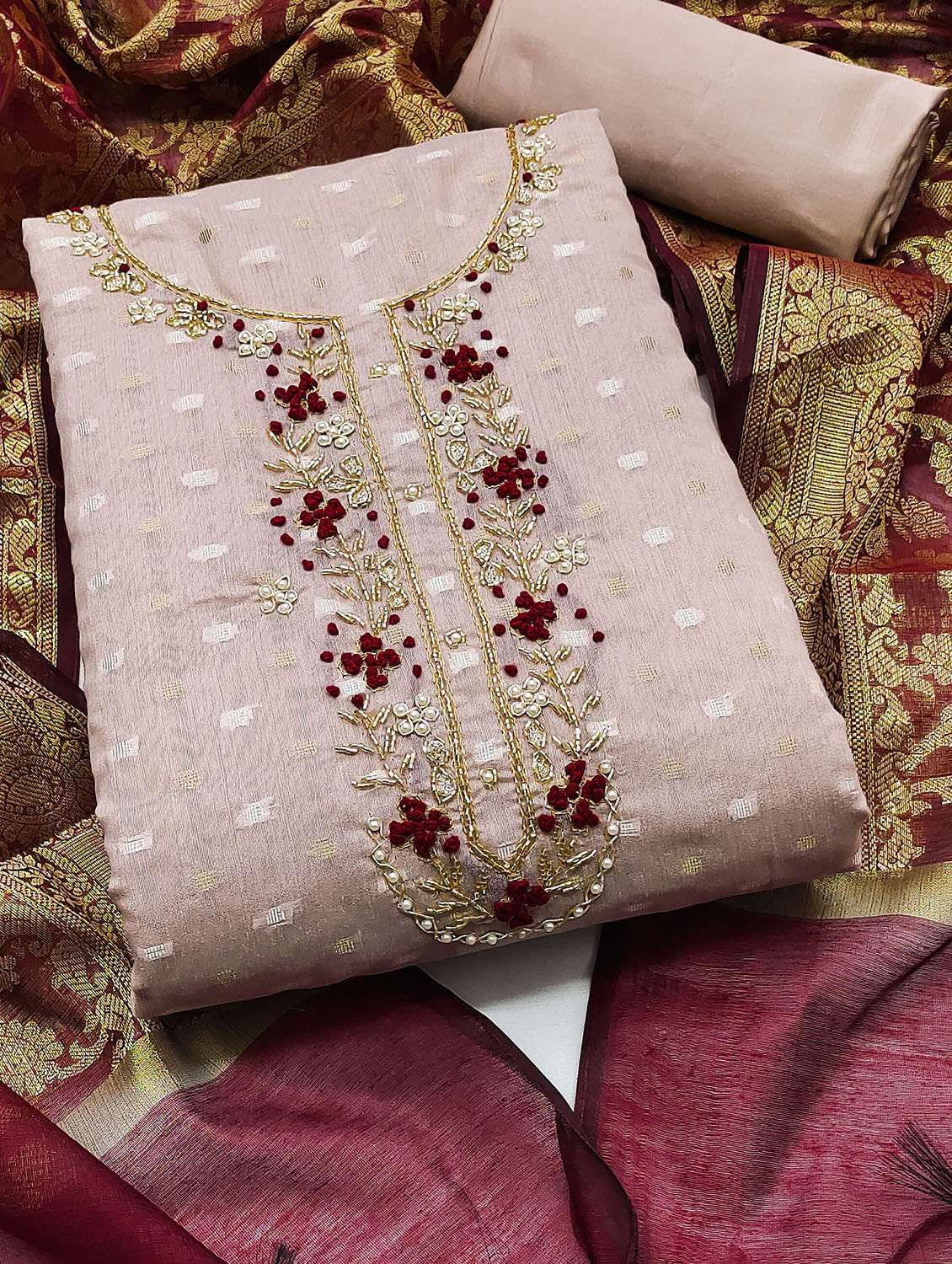 Women Self Design Unstitched Suit Set - 22429818 -  Standard Image - 2