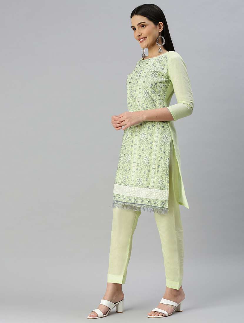 women solid with work unstitched suit set - 22429845 -  Standard Image - 2