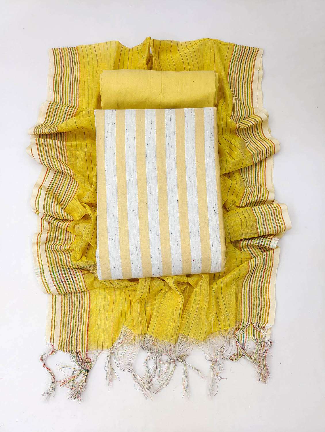 women striped unstitched suit set - 22429865 -  Standard Image - 2