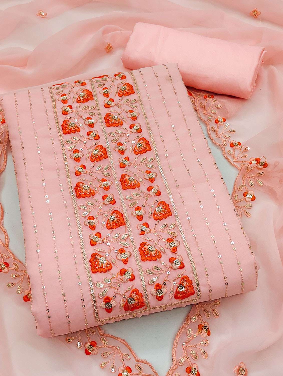 women solid with work unstitched suit set - 22429896 -  Standard Image - 2